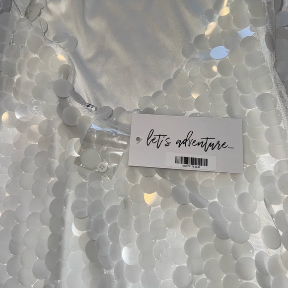 12th Tribe White Sequin Mini Dress - Picture 5 of 5